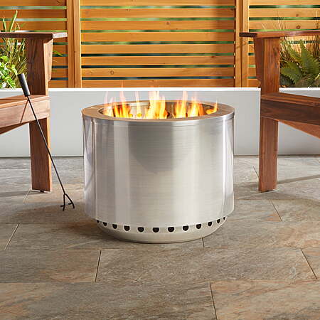 Mainstays 19.5" Smokeless Wood Burning Fire Pit with Lid and Protective Cover, Black or stainless steel, $147, FS Walmart