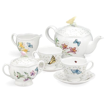 Lenox Butterfly Meadow 8-Piece Tea Set, Service for 2, White, $79.99, Amazon