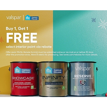 Lowe's, Buy One Get One Free via rebate, 1 to 5 gallon pails of select ...