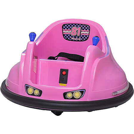 Flybar 6V Bumper Car for Toddlers Pink, Electric Ride on Toy for Kids Ages 1.5-4 with LED Lights & Safety Belt, 360 Degree Spin, $60, FS, Walmart