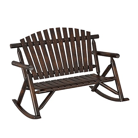 YMMV, Style Selections Joyful Days Loveseat Dark Brown Wood Frame Rocking Chair with Slat Seat, $94.50, Lowe's
