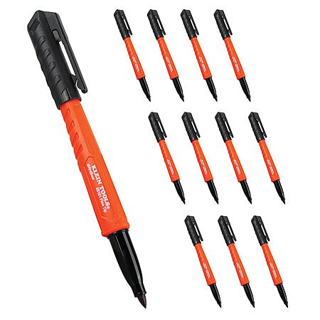 Klein Tools Skribes Fine Tip Permanent Markers, Black, 12-Pack, $7.98, Lowe's