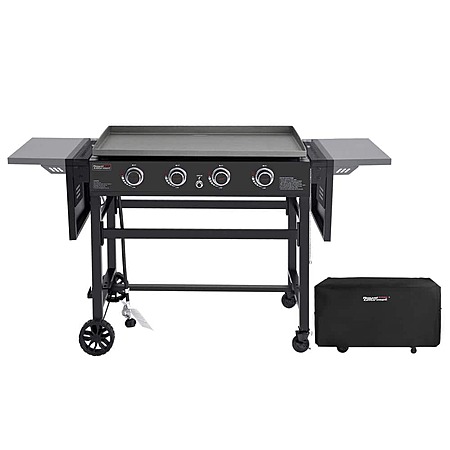 Royal Gourmet 35 in. 4-Burner Propane Gas Grill Griddle with Cover, Flat Top, Black, $259.99, FS, Home Depot