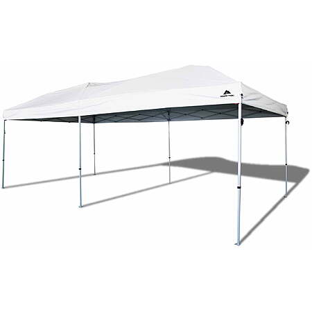 Ozark Trail 20 x 10 ft Pop-Up Canopy Tent with Wheeled Bag, White, Straight Leg, $149.97, FS, Walmart