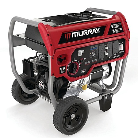Murray 6875-Watt Recoil Start Gasoline and Propane Powered Dual Fuel Portable Generator with CO Sensor, $362.10, FS, Home Depot