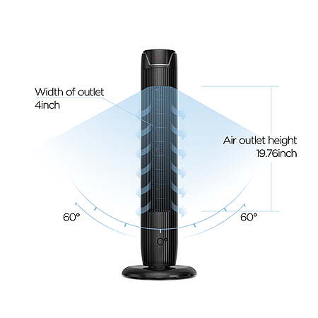 Mainstays 36 in Black 3-Speed Oscillating Tower Fan, $34.99, Walmart