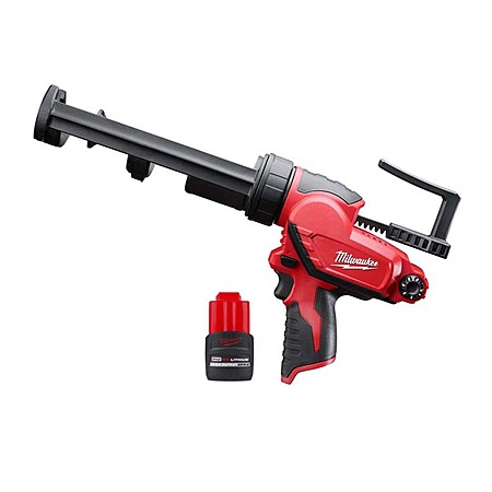 Milwaukee M12 12-Volt Lithium-Ion Cordless 10 oz. Adhesive and Caulk Gun w/M12 12V Lithium-Ion CP High Output 2.5 Ah Battery Pack, $149, FS, Home Depot