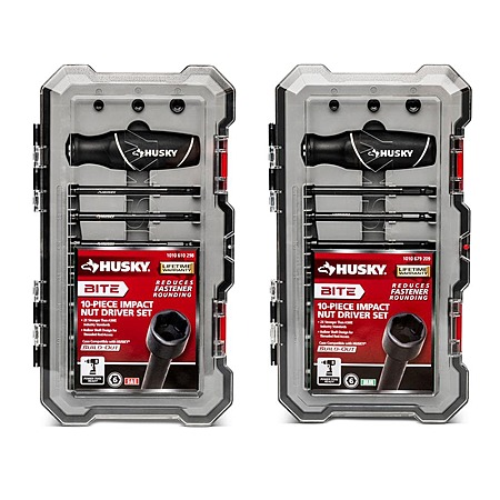 Husky BITE SAE and Metric Impact Ready Interchangeable Nut Driver Set with Cushion-Grip Handles (20-Piece), $39.97, FS, Home Depot