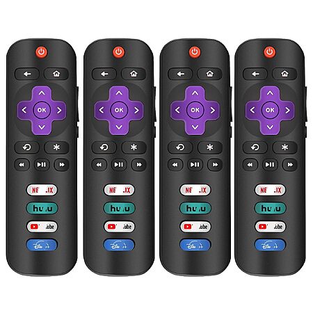 4 Pack Roku TV Remote, Fits TCL, Hisense, Sharp, Philips, Onn & Element, $9.53, Amazon