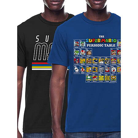 2 pack, Super Mario Bros Bundle Pack Short Sleeve Graphic Tee, $8.99, Walmart