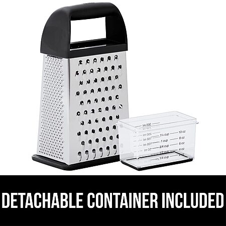 GORILLA GRIP® XL 4-Sided Stainless Steel BPA-Free Cheese Grater, Black, $12.58, Amazon