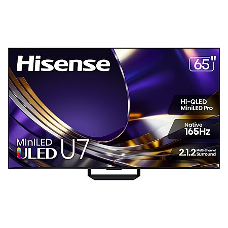 +10% back Prime Visa, Hisense 65" U7 Mini-LED ULED 4K UHD Best Premium Gaming Smart Google TV (65U7SG), $847.99, Amazon, Best Buy