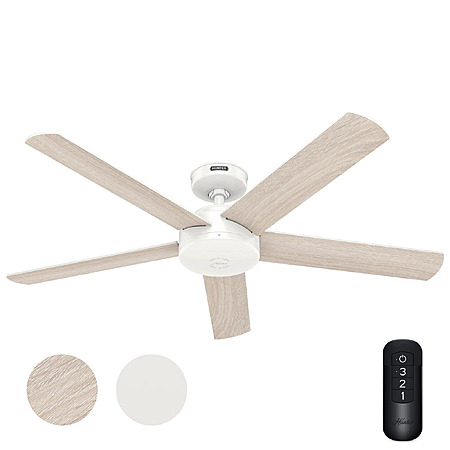 REFURB with 2 yr warranty, Hunter Fan 52 inch Fresh White Outdoor Ceiling Fan with Remote and No Light, $35, FS, ebay