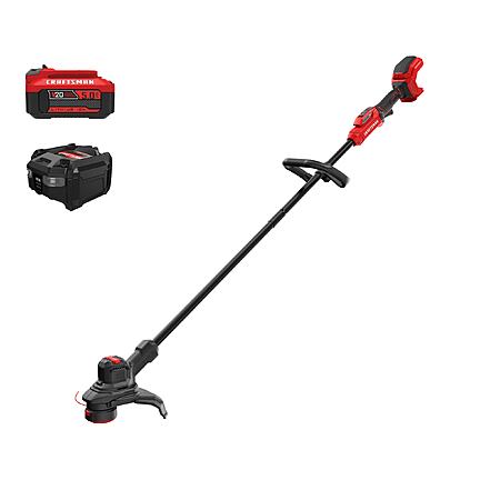 with 5.0ah battery, CRAFTSMAN V20 Brushless RP 20-volt max 13-in Straight Shaft Battery String Trimmer, $119, Lowe's