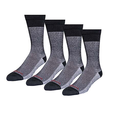 4 pack Wrangler Men’s Warmest Lodge Socks, Heavyweight Boot Socks, $5.56 red, $5.93, black, Walmart