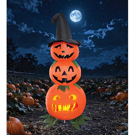 6 Ft Inflatable Jabberin' Jack Stacked Pumpkins with Built in Video Projector & Speaker, 80 Minutes of Singing, Talking, and Joking with Animations, $69.99, Amazon