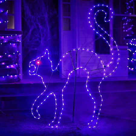 Home Accents Holiday 4.5 FT Halloween Classics LED Black Cat Silhouette, $69.98, free pickup, Home Depot
