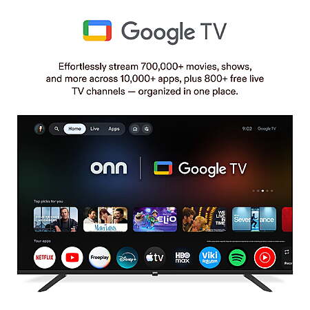 onn 65 in QLED 4K UHD Smart Gaming Google TV, 65SGQP4GSB1, $312, FS, Walmart