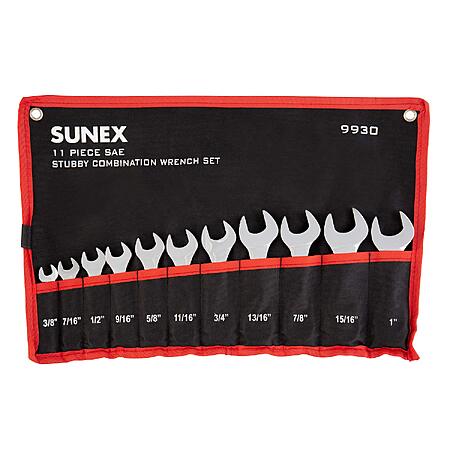 Prime, $24.40, Sunex Tools 9930 SAE Stubby Combination Wrench Set, 3/8-Inch - 15/15-Inch