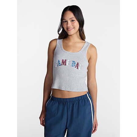 No Boundaries Women's Ribbed Graphic Game-Day Tank Top $1.75