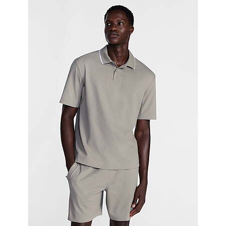 Avia Men's Seersucker Polo Shirt (Grey or Blue) from $4.95