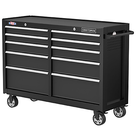 $399, Lowe's, CRAFTSMAN 2000 Series 52-in W x 38.05-in H 10 -Drawer Steel Rolling Tool Cabinet, Matching top