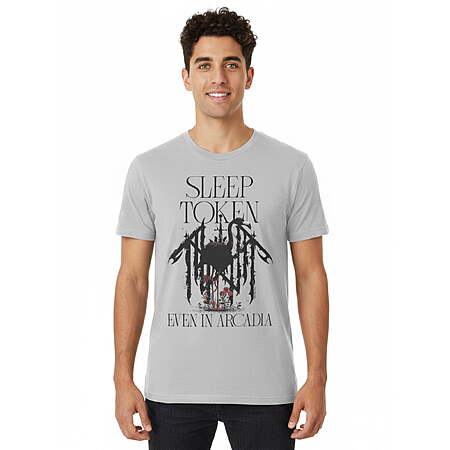 $7.01, WM, Sleep Token Men’s Graphic Short Sleeve Tee, Maize Print