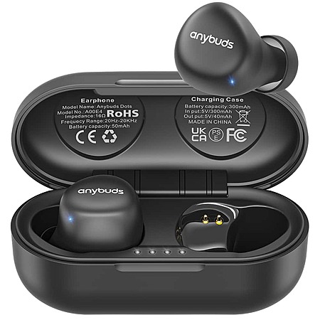 TOZO nybuds-Dots Mini Earbuds Wireless Headphones w/ Noise Cancel Mic (Black) $10 + Free S&H