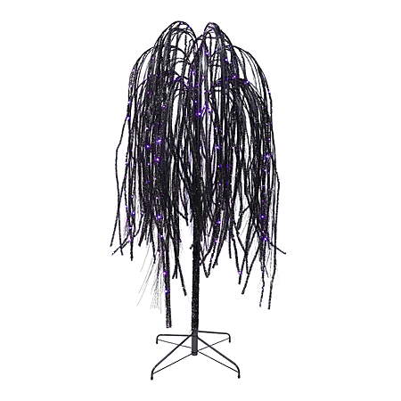 $64, FS, WM, Outdoor LED 10-Function Willow Tree, Orange and Purple, 6', Halloween by Way To Celebrate