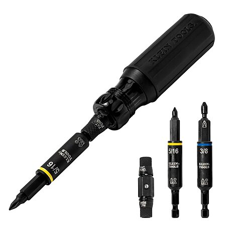 Klein Tools 11-in-1 Blackout Impact-Rated Multi-Bit Screwdriver/Nut ...