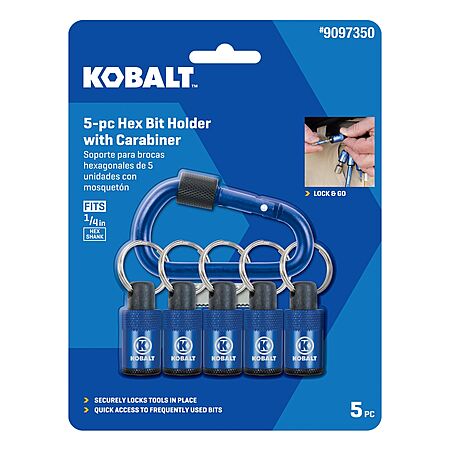 $12.98, Lowe's, Kobalt 5 pc hex bit holder with carabiner - 2026-10-25