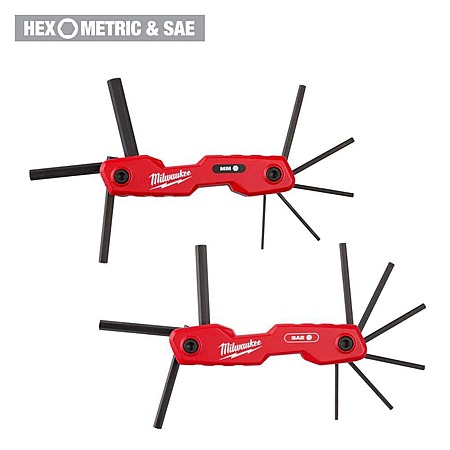 Milwaukee 17-Key Folding Hex Key Sets - SAE/Metric