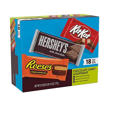 Amazon, 18 pack HERSHEYS KIT KAT and REESE'S Assorted Milk Chocolate