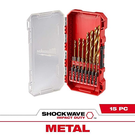 $19.97, FS, Milwaukee SHOCKWAVE Impact Duty Titanium Drill Bit Set (15 ...