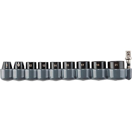 Makita Impact XPS 10 Piece 3/8 in. Drive 6-Point Metric Impact Socket Set w/ Standard Socket Adapter, SAE,
