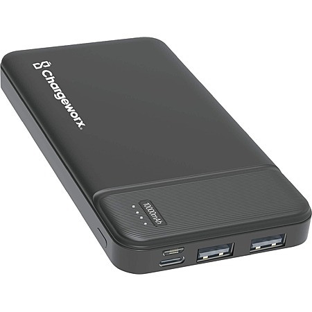 Chargeworx - 10,000 mAh Power Bank - Black