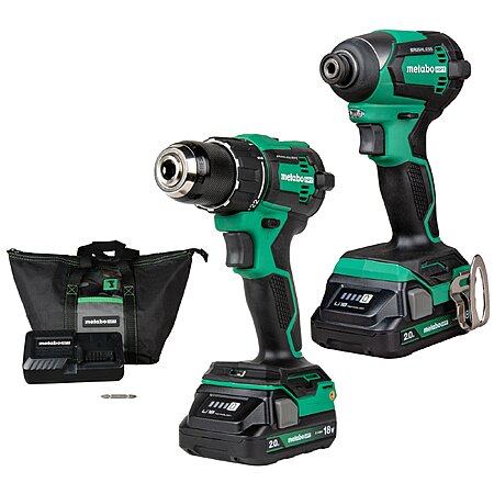 Lowe's, Metabo HPT MultiVolt 18-volt 2-Tool Brushless Power Tool Combo Kit with Soft Case (2-Batteries Included and Charger Included)