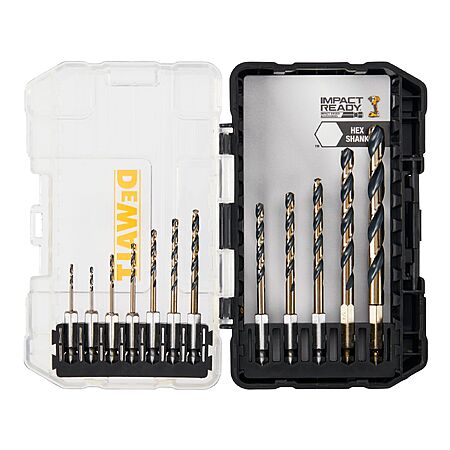 Lowe's, DEWALT Impact Ready 12 -Piece 1/4-in High-speed Steel Jobber Length Twist Drill Bit Set