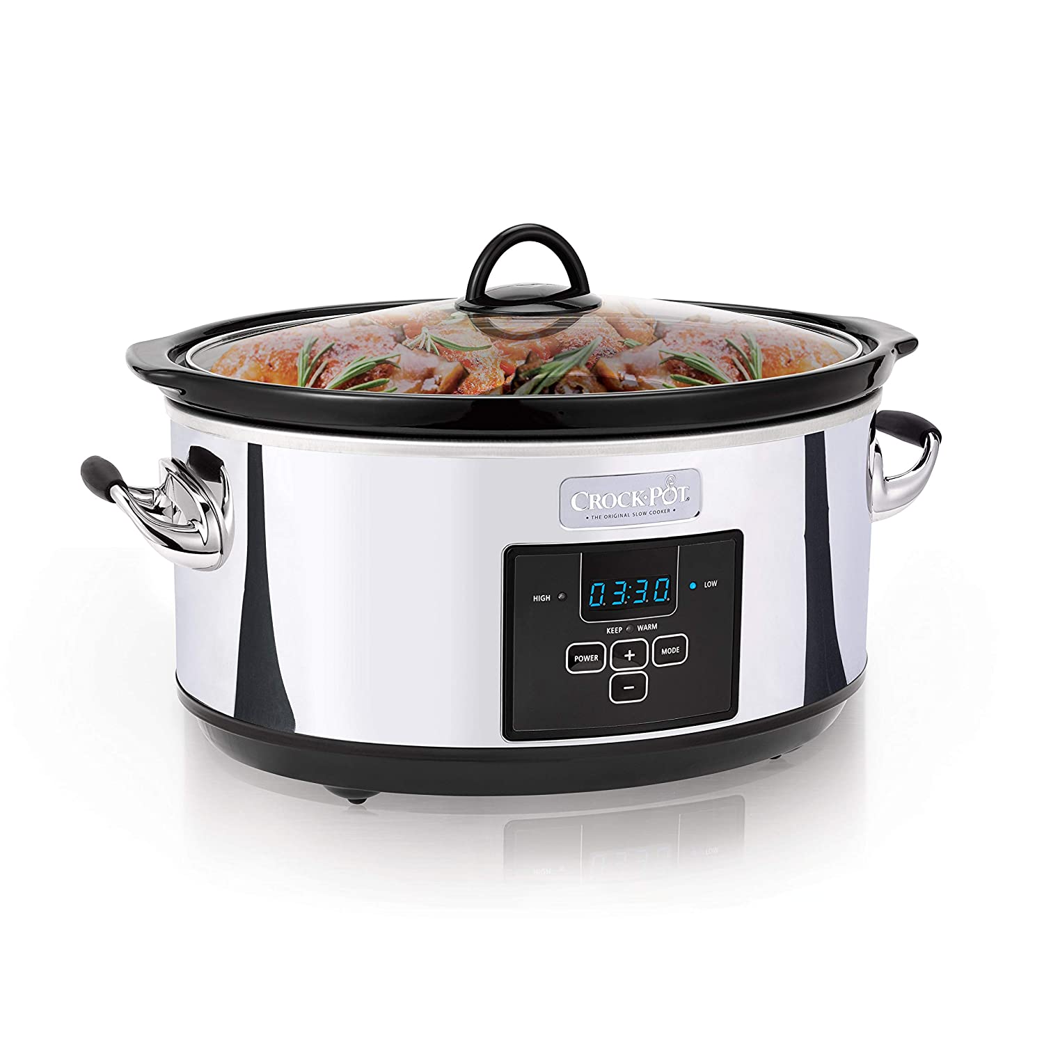Crock-Pot 7 Quart Programmable Slow Cooker with Digital Countdown Timer, Polished Platinum, $39.99, Amazon