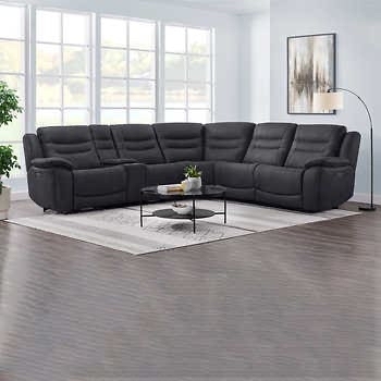 Costco Kelsee Fabric Power Reclining Sectional with Power Headrests 1999 FS Package removal and setup included