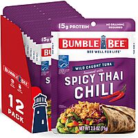 12-Pack 2.5-Oz Bumble Bee Seasoned Tuna Pouches (Spicy Thai Chili) $9 w/ S&S + Free Shipping w/ Prime or on orders over $35