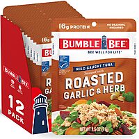 12-Pack 2.5-Oz Bumble Bee Roasted Garlic & Herb Seasoned Tuna Pouches $11.40 w/ S&S + Free Shipping w/ Prime or on orders over $35