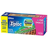 50-Count Ziploc Snack Bags w/ EasyGuide Texture