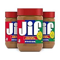 3-Pack 16-Oz Jif Creamy Peanut Butter Jars