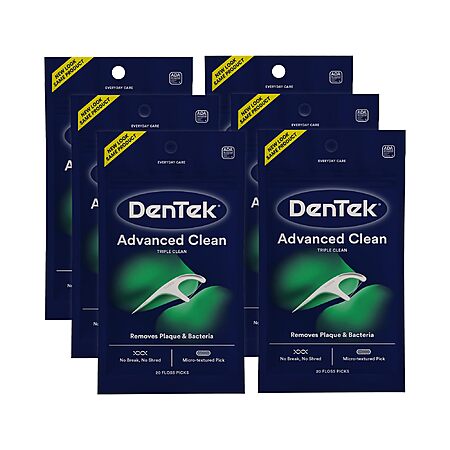 6-Pack 20-Count DenTek Triple Clean Advanced Clean Floss Picks $1.36 w/ S&S + Free Shipping w/ Prime or on orders over $35