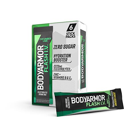 6-Count BodyArmor Flash IV Electrolyte Coconut Water Packets (Cucumber Lime) $2.91 w/ S&S + Free Shipping w/ Prime or on orders over $35