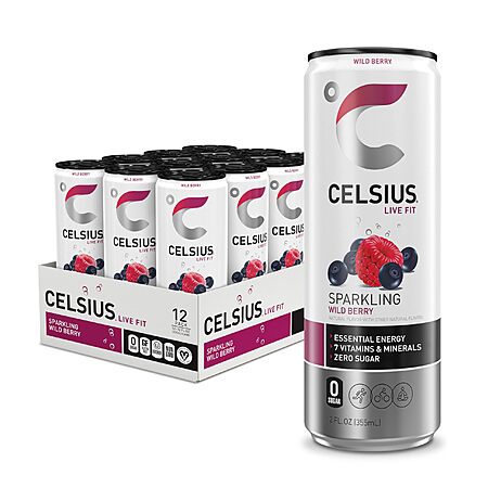 12-Pack 12-Oz Celsius Essential Energy Drink (Wild Berry) $14.25 w/ S&S + Free Shipping w/ Prime or on orders over $35