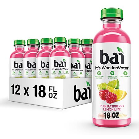 12-Pack 18-Oz Bai Antioxidant Infused Water (Raspberry Lemon Lime) $11.40 w/ S&S + Free Shipping w/ Prime or on orders over $35