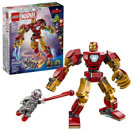101-Pc LEGO Marvel Iron Man Mech vs. Ultron Superhero Building Toy Set ...
