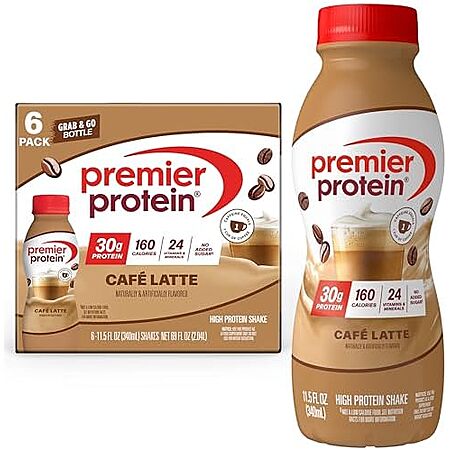 6-Pack 11.5-Oz Premier Protein Shakes (Café Latte) $9.01 w/ S&S + Free Shipping w/ Prime or on orders over $35